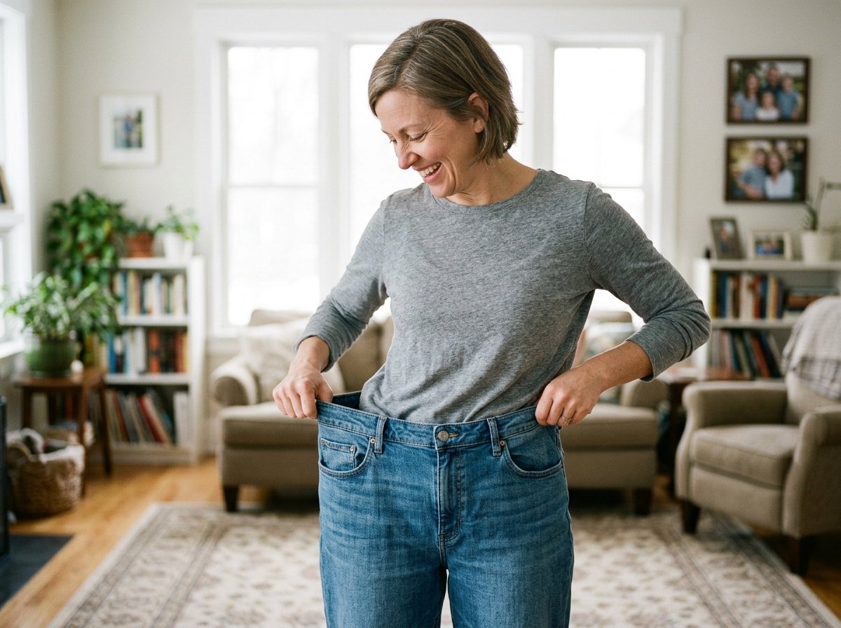 Woman experiencing healthy body composition change